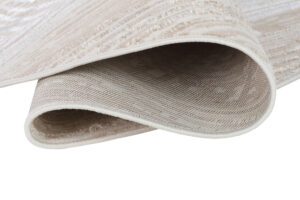 Alfombra Crystal Redonda Beige Marrón Crema Rayas