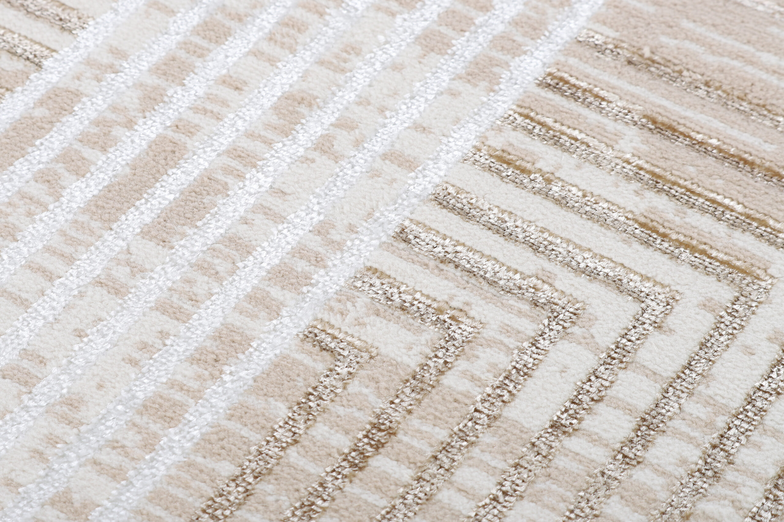 Alfombra Crystal Redonda Beige Marrón Crema Rayas