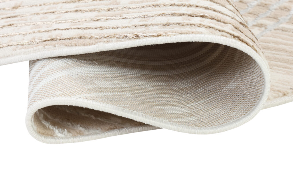 Alfombra Crystal Redonda Marrón Beige Crema Rayas