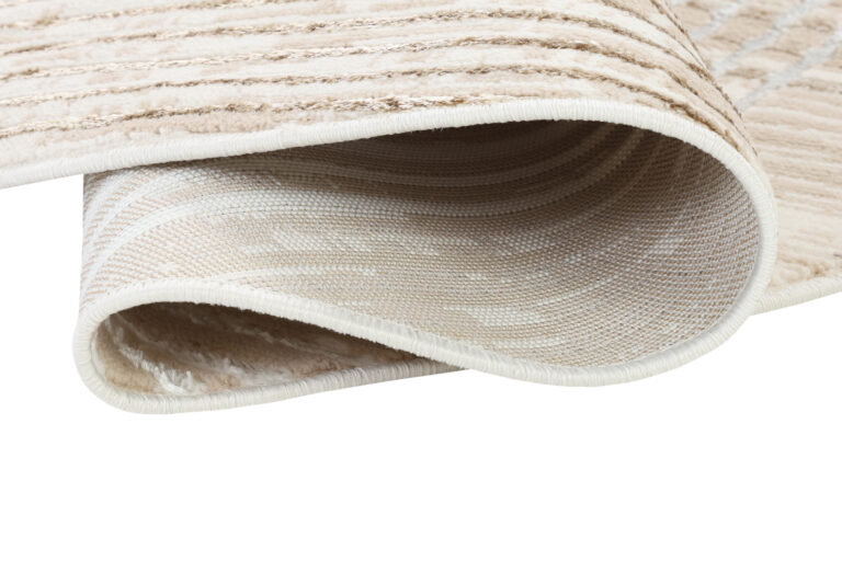 Alfombra Crystal Redonda Marrón Beige Crema Rayas