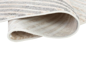 Alfombra Crystal Redonda Gris Beige Crema Rayas