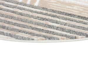 Alfombra Crystal Redonda Gris Beige Crema Rayas