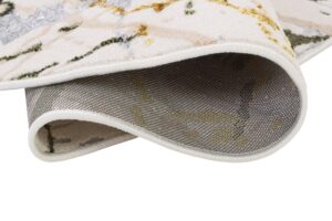 Alfombra Crystal Redonda Verde Crema Abstracto Mármol