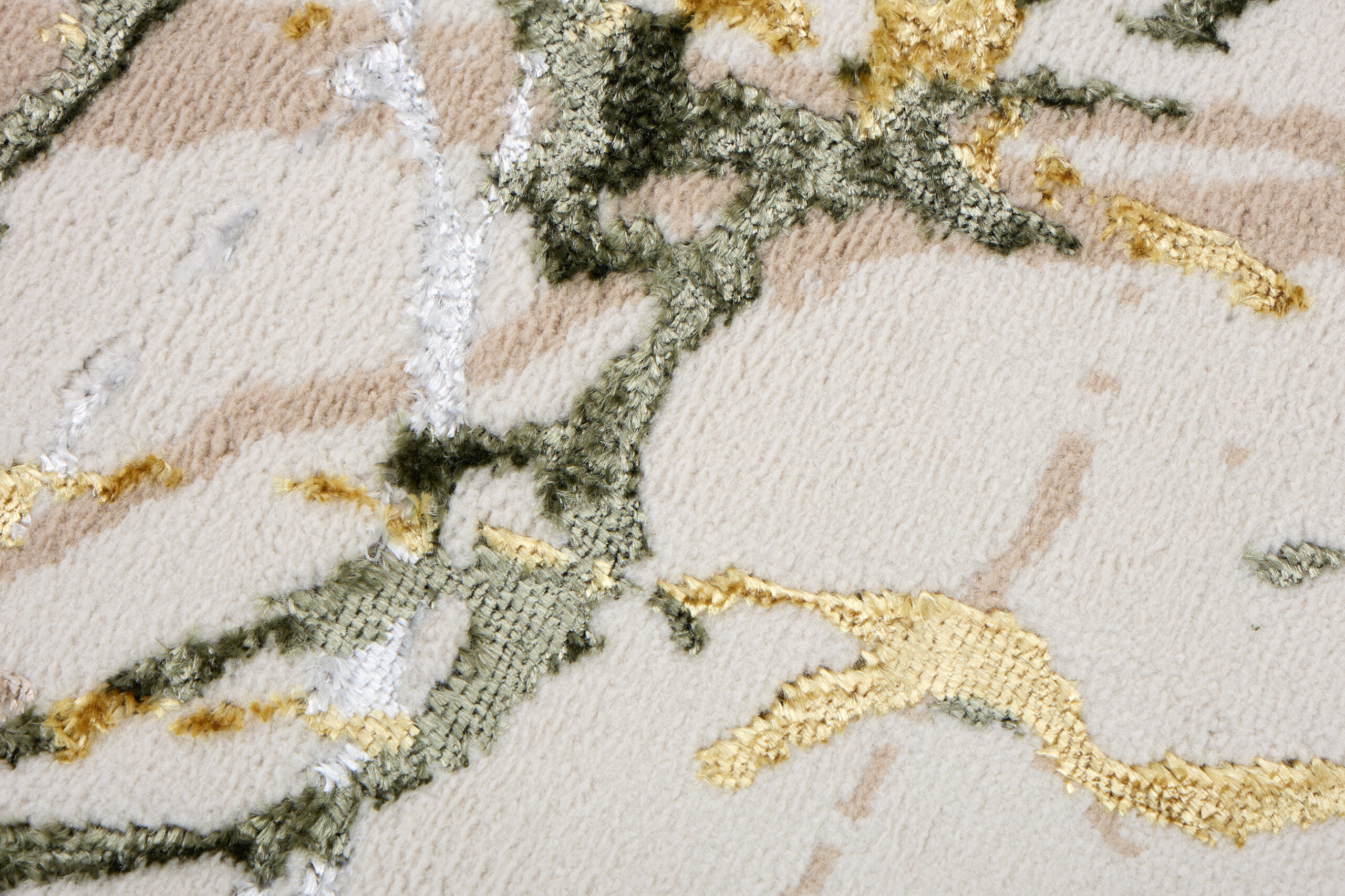 Alfombra Crystal Redonda Verde Crema Abstracto Mármol