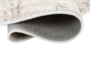 Alfombra Crystal Redonda Crema Marrón Moteado Líneas