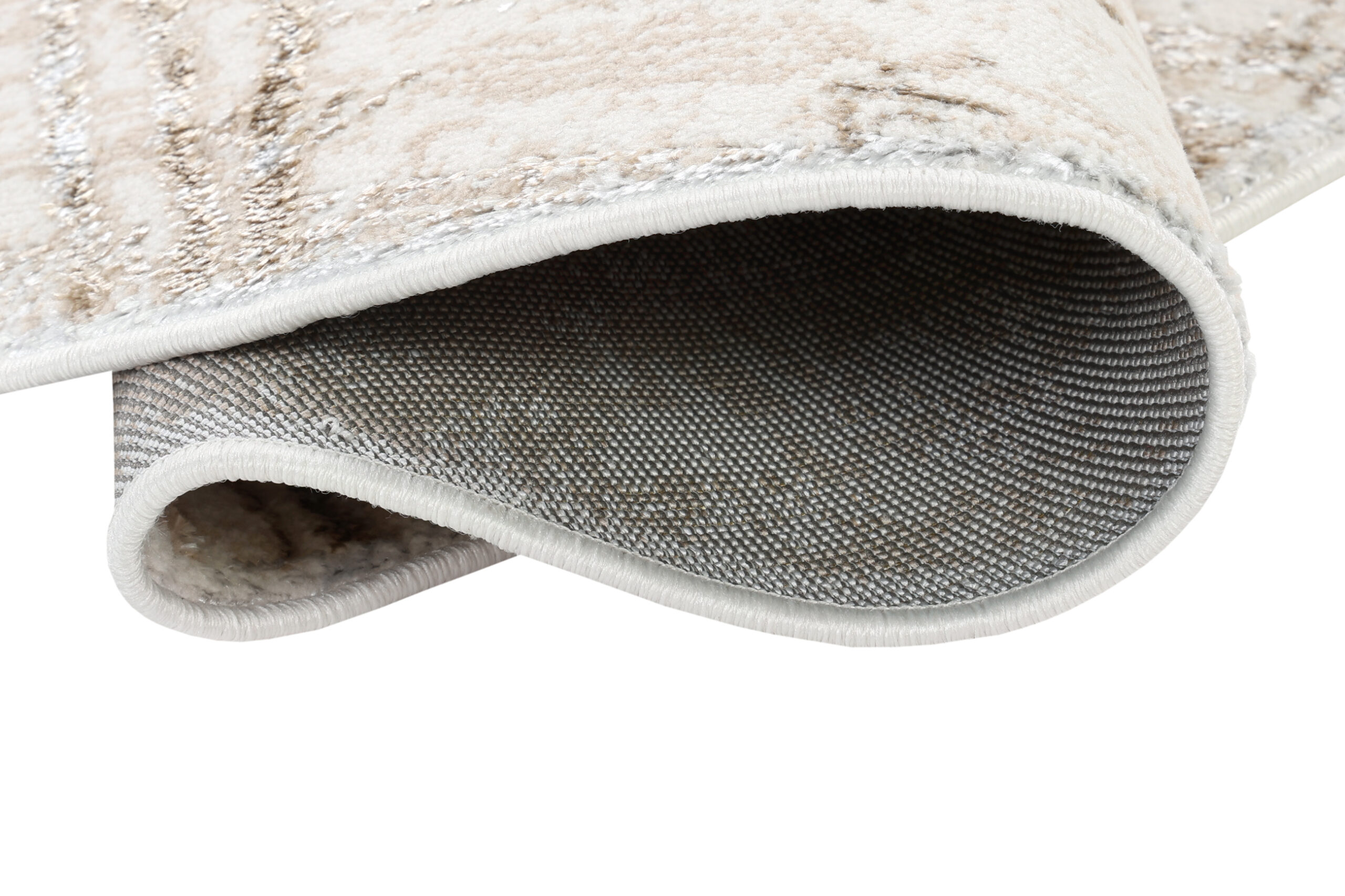 Alfombra Crystal Redonda Crema Marrón Moteado Líneas