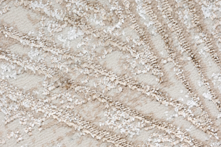 Alfombra Crystal Redonda Crema Marrón Moteado Líneas