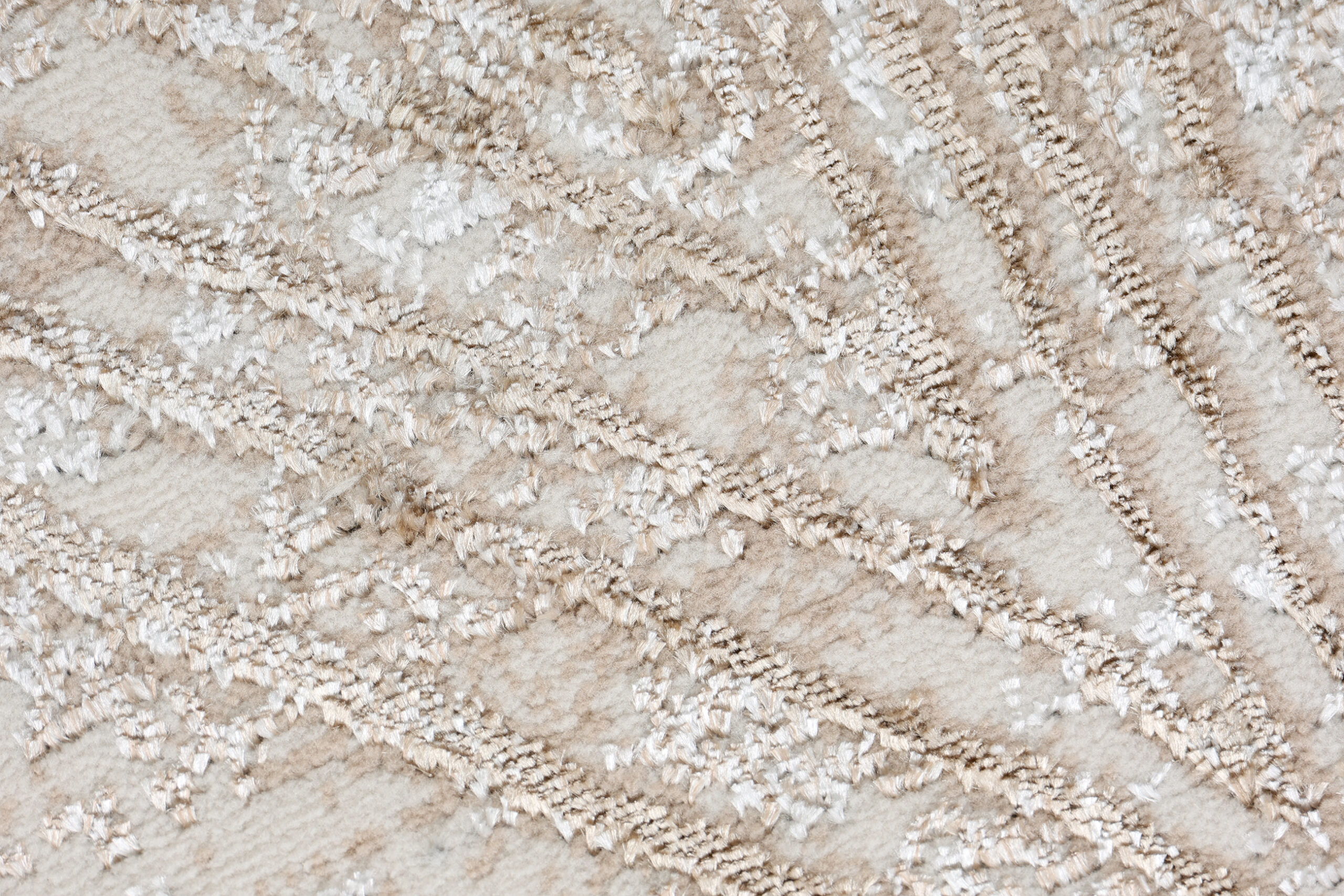 Alfombra Crystal Redonda Crema Marrón Moteado Líneas