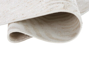 Alfombra Crystal Redonda Marrón Crema Beige Líneas