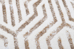 Alfombra Crystal Redonda Marrón Crema Beige Líneas