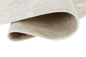 Alfombra Crystal Redonda Beige Dorado Crema Mármol