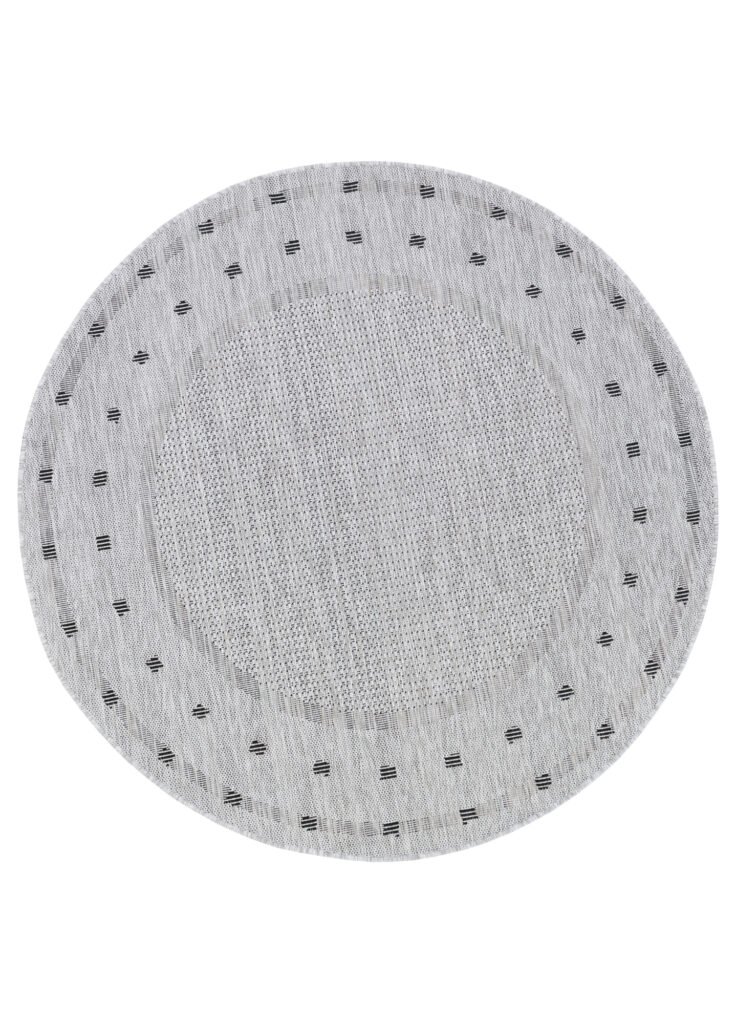 Alfombra Melissa Redonda Gris Marco Indoor Outdoor