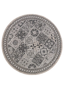 Alfombra Melissa Redonda Marrón Negro Mosaico Indoor Outdoor