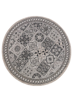 Alfombra Melissa Redonda Marrón Negro Mosaico Indoor Outdoor