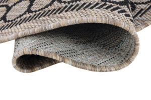 Alfombra Melissa Redonda Marrón Negro Mosaico Indoor Outdoor