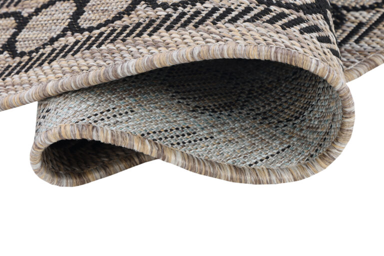 Alfombra Melissa Redonda Marrón Negro Mosaico Indoor Outdoor