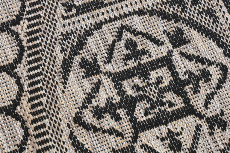 Alfombra Melissa Redonda Marrón Negro Mosaico Indoor Outdoor