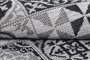 Alfombra Melissa Redonda Gris Negro Mosaico Indoor Outdoor