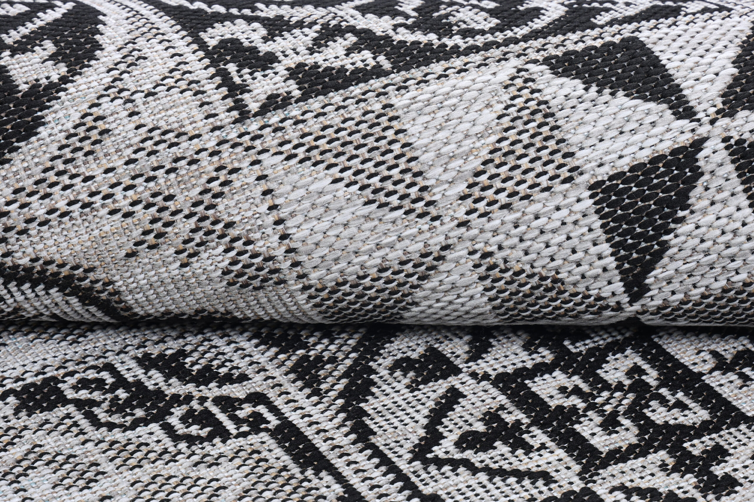 Alfombra Melissa Redonda Gris Negro Mosaico Indoor Outdoor