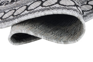 Alfombra Melissa Redonda Gris Negro Mosaico Indoor Outdoor