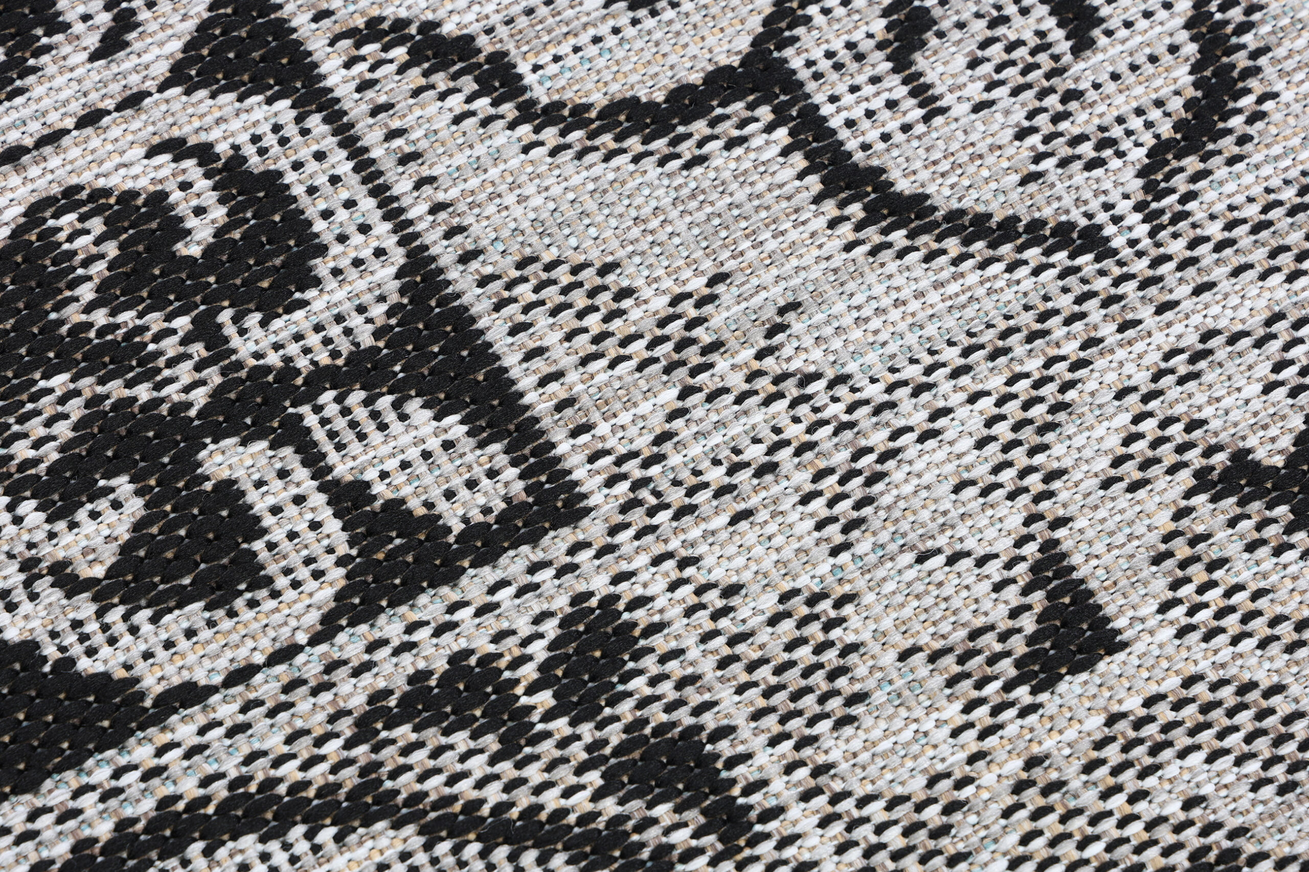 Alfombra Melissa Redonda Gris Negro Mosaico Indoor Outdoor