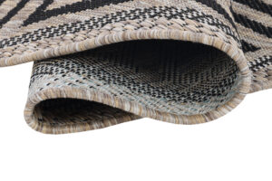 Alfombra Melissa Redonda Marrón Negro ZigZag Indoor Outdoor