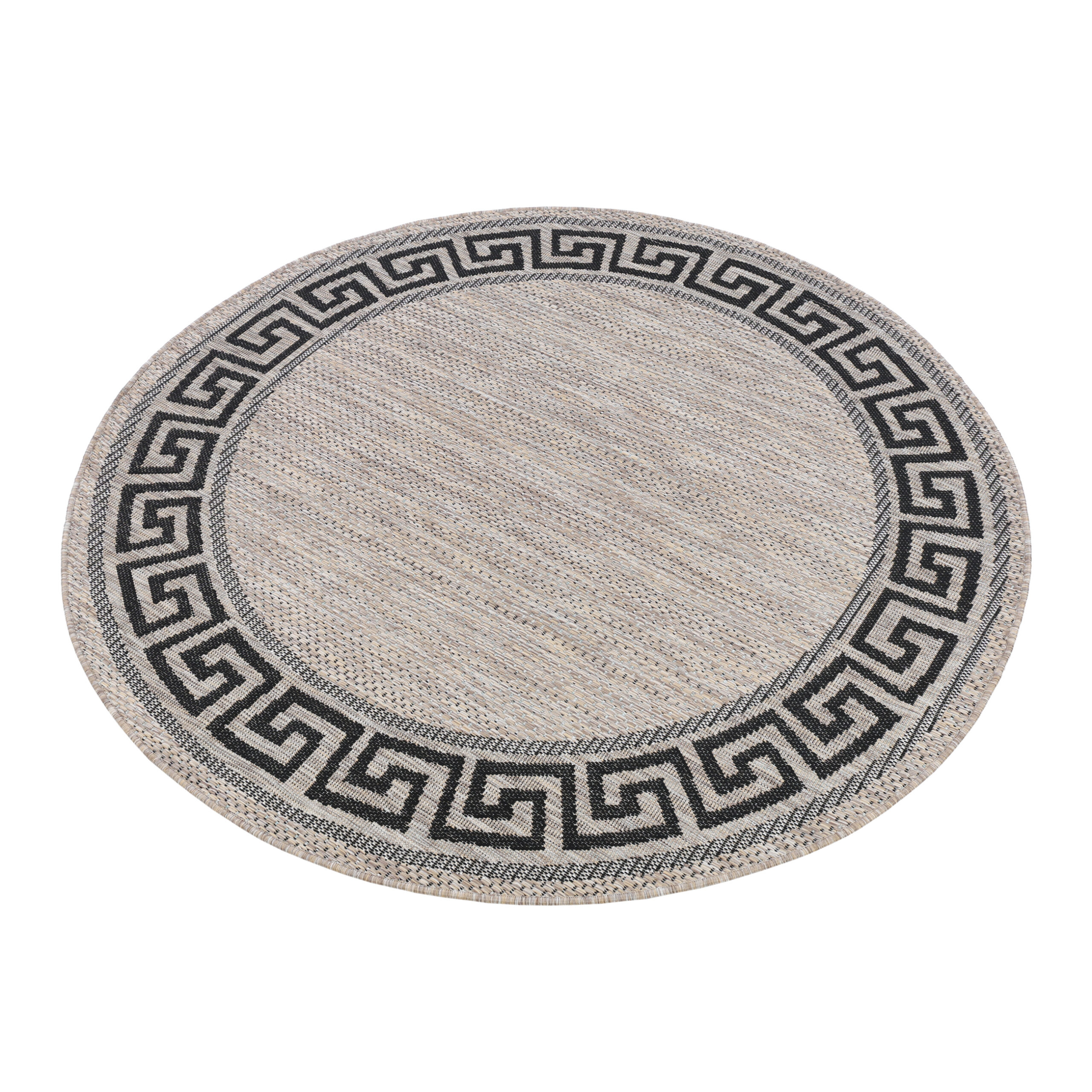 Alfombra Melissa Redonda Marrón Negro ZigZag Indoor Outdoor