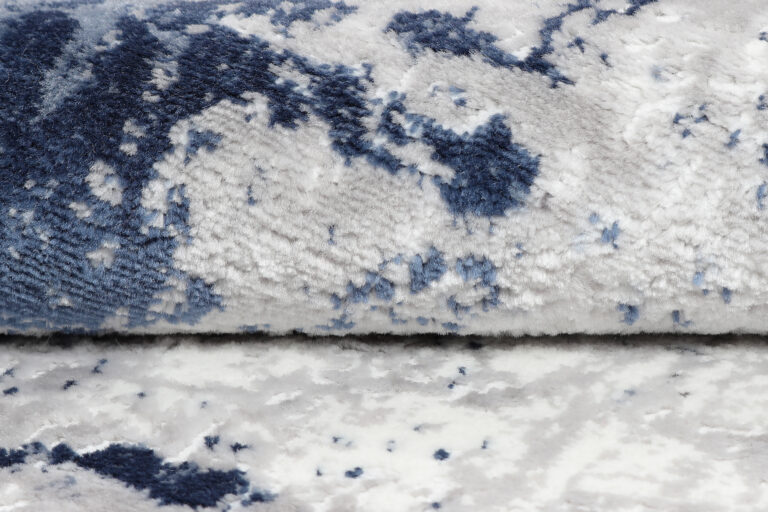 Alfombra Sky Redonda Gris Azul Abstracto Moteado