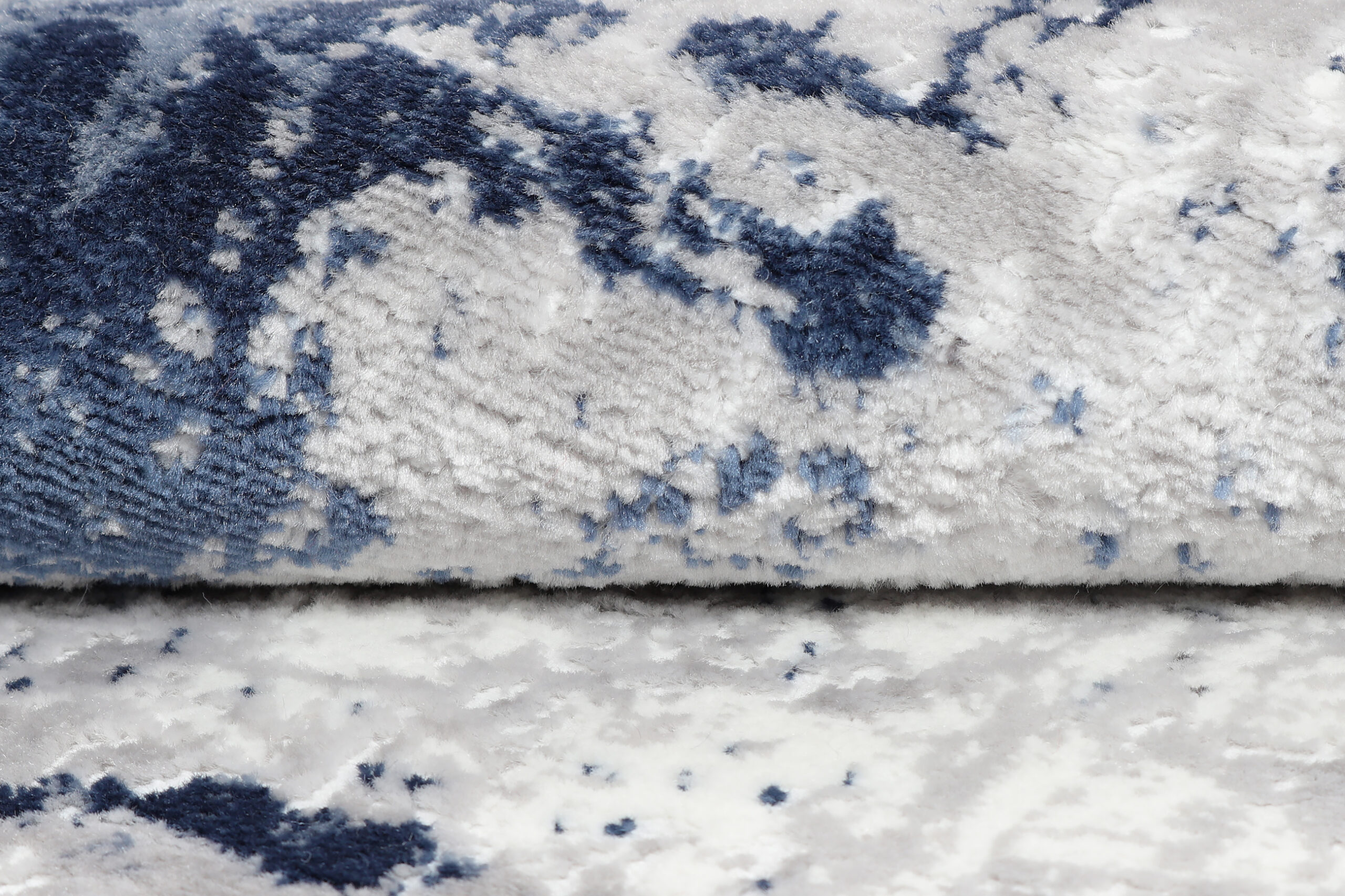 Alfombra Sky Redonda Gris Azul Abstracto Moteado