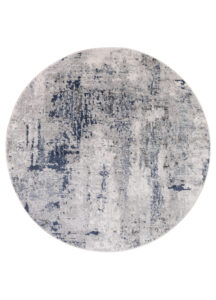 Alfombra Sky Redonda Gris Azul Abstracto Moteado