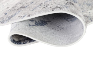 Alfombra Sky Redonda Gris Azul Abstracto Moteado