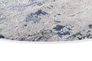 Alfombra Sky Redonda Gris Azul Abstracto Moteado