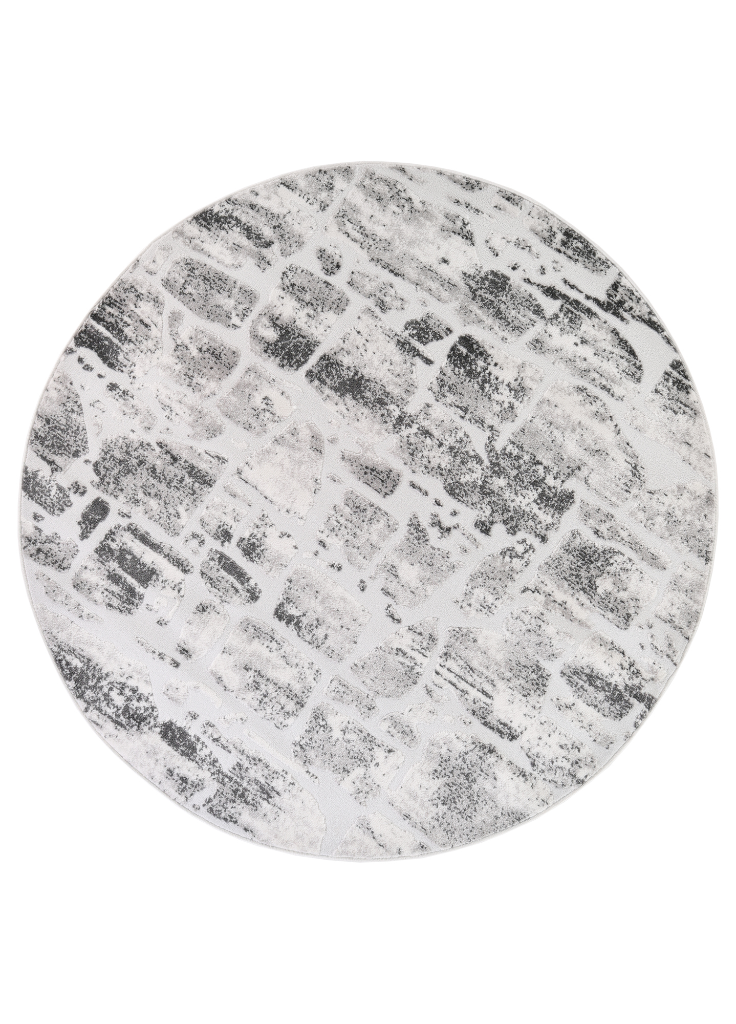 Alfombra Sky Redonda Gris Beige Abstracto Moteado