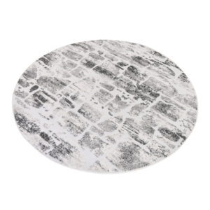 Alfombra Sky Redonda Gris Beige Abstracto Moteado