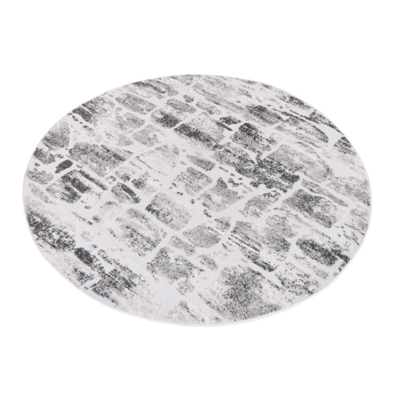 Alfombra Sky Redonda Gris Beige Abstracto Moteado