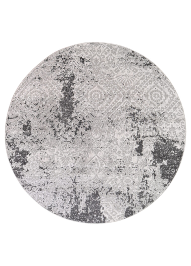 Alfombra Sky Redonda Gris Crema Vintage Ornamental