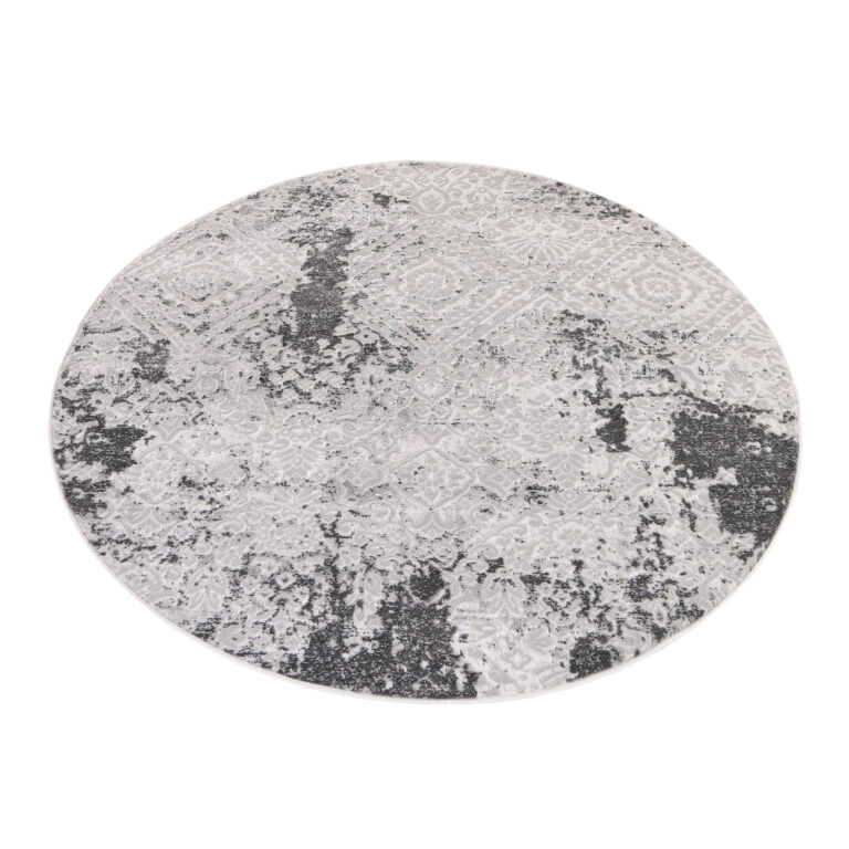 Alfombra Sky Redonda Gris Crema Vintage Ornamental