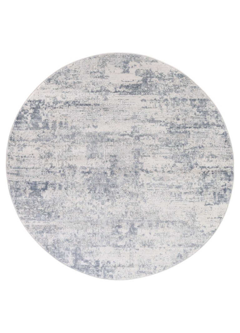 Alfombra Sky Redonda Azul Crema Abstracto