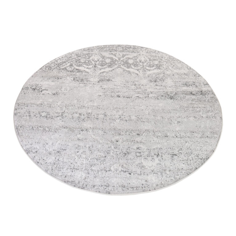 Alfombra Sky Redonda Gris Vintage Floral Moteado