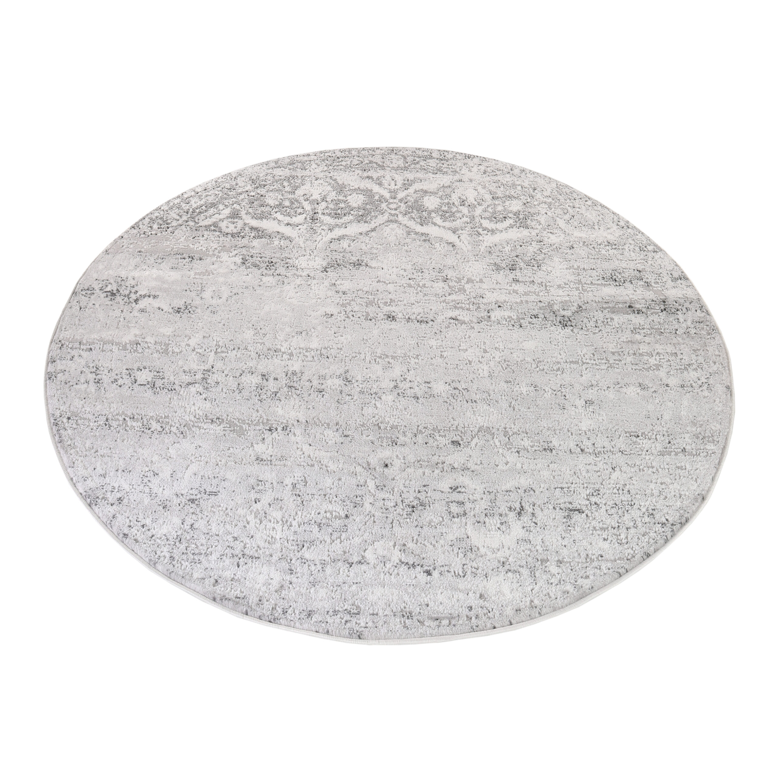 Alfombra Sky Redonda Gris Vintage Floral Moteado