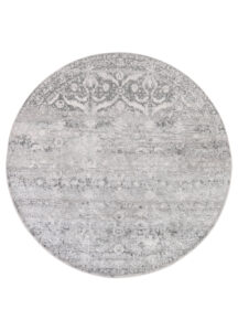 Alfombra Sky Redonda Gris Vintage Floral Moteado