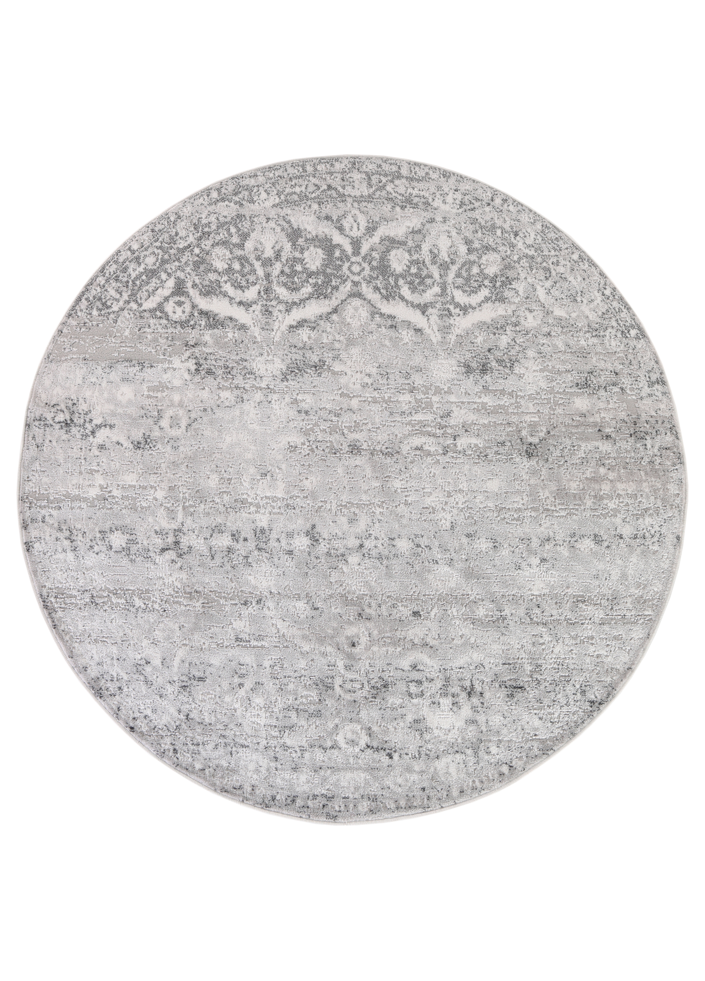 Alfombra Sky Redonda Gris Vintage Floral Moteado