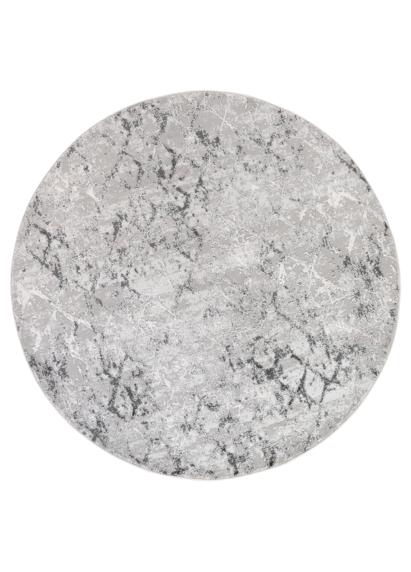 Alfombra Sky Redonda Gris Geométrico Diamantes