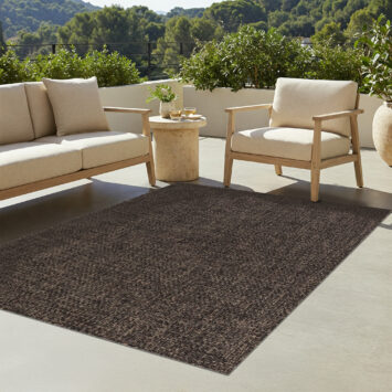 Alfombra Exterior Verano Marrón Oscuro
