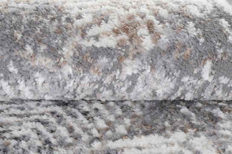 Alfombra Valley Redonda Gris Beige Geométrico Cuadrado