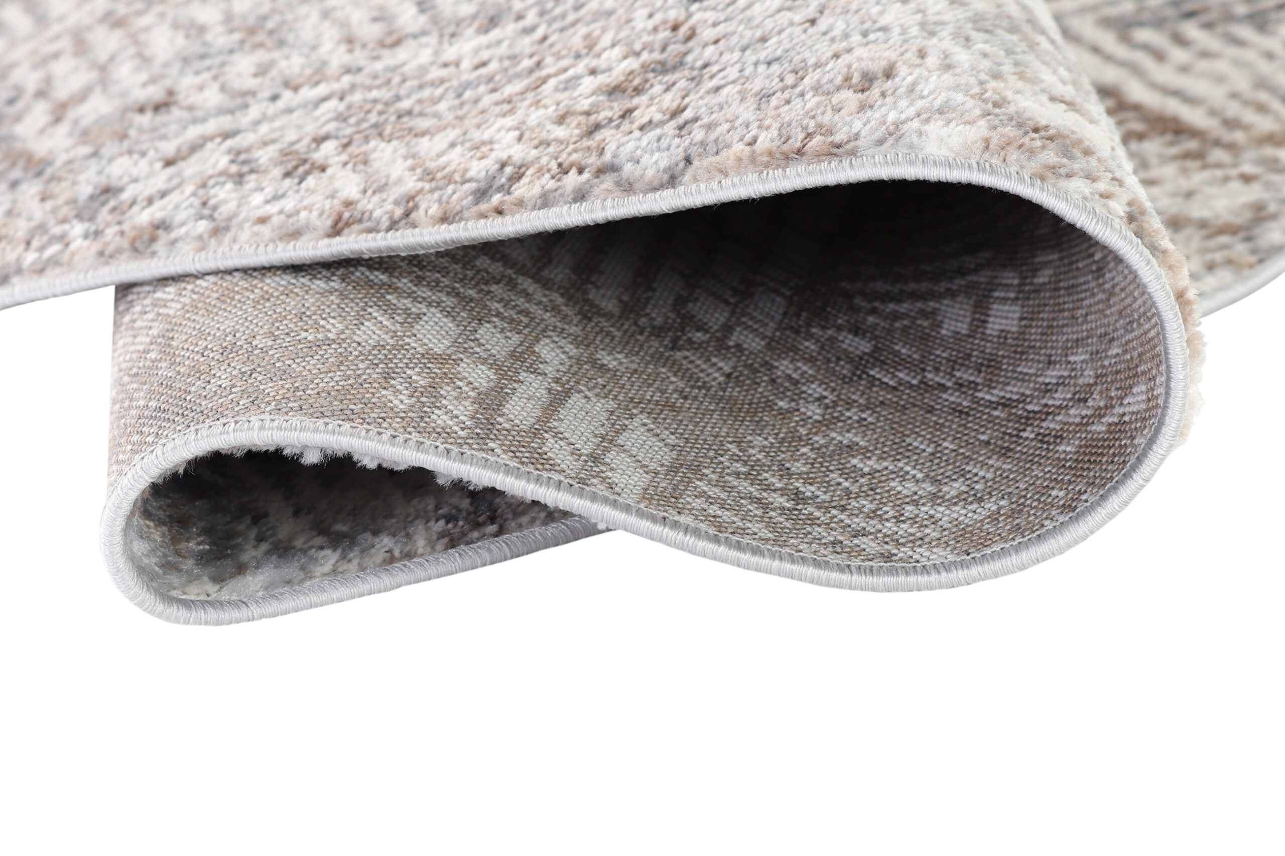 Alfombra Valley Redonda Gris Beige Geométrico Cuadrado