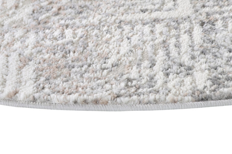 Alfombra Valley Redonda Gris Beige Geométrico Cuadrado