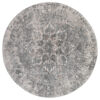 Alfombra Valley Redonda Gris Oscuro Floral Rozetón