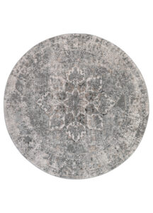 Alfombra Valley Redonda Gris Oscuro Floral Rozetón