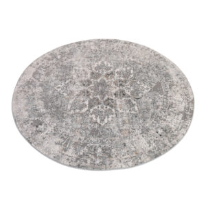 Alfombra Valley Redonda Gris Oscuro Floral Rozetón